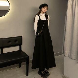 Color-block Ruffle Top / Plain A-line Dress