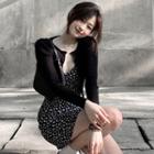 Long-sleeve Plain Knit Camisole