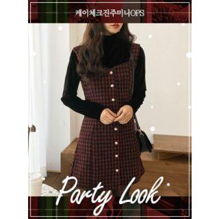 Button-front Check Minidress