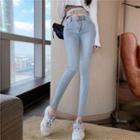 Cut-out High-waist Skinny Jeans