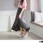 Asymmetric Hem Lace Up Maxi Wrap Skirt