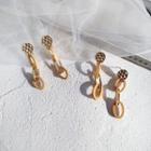 Wooden Chain Drop Earring / Clip-on Earring