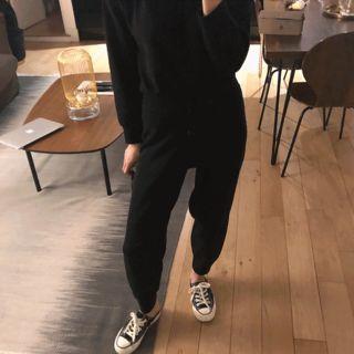 Set: Knit Hoodie + Baggy-fit Pants