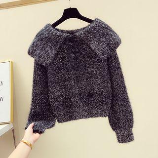 Lapel Cropped Sweater