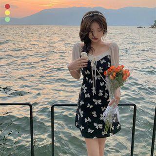 Bow Print A-line Dress / Top / Blouse