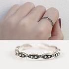 925 Sterling Silver Retro Embossed Open Ring
