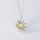 925 Sterling Silver Rhinestone Sun Necklace S925 Silver - As Shown In Figure - One Size