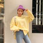 Couple Slit-side Boxy Sweatshirt