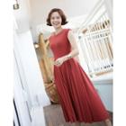 Cap-sleeve A-line Midi Flare Dress