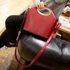 Faux-leather Bowler Bag