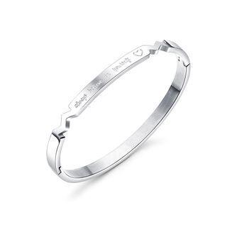 Simple Fashion Geometric Corrugated 316l Stainless Steel Bangle Silver - One Size