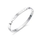 Simple Fashion Geometric Corrugated 316l Stainless Steel Bangle Silver - One Size