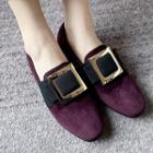 Genuine Suede Buckled Loafers