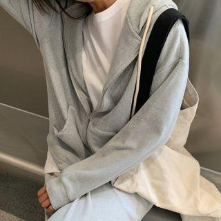 Plain Zip-up Hoodie / Wide Leg Sweatpants