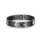 Simple And Fashion Plated Black Geometric 316l Stainless Steel Bracelet Black - One Size