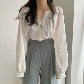 Round-neck Ruched Shirt