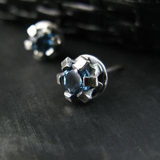London Blue Topaz Sterling Silver Single Stud Earring