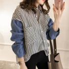 Color Panel Stripe Shirt