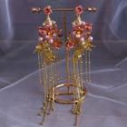 Wedding Alloy Flower Fringed Earring 1 Pair - Earrings - Gold - One Size