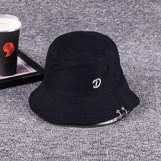 Hoop-accent Embroidered Lettering Bucket Hat