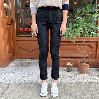 Unwashed Slim Straight-cut Jeans