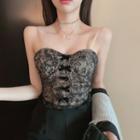 Bow Lace Cropped Camisole Top