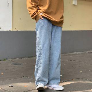 High-waist Drawstring Panel Jeans