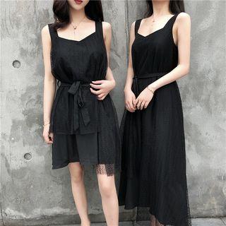 Wide-strap A-line Lace Dress
