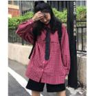 Plaid Oversized Shirt With Tie