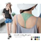 Crocheted Y-back Cropped Camisole Top