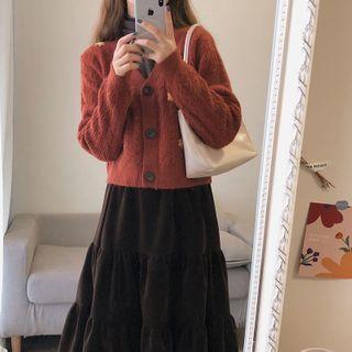 Cropped Cardigan / A-line Midi Skirt / Top / Set