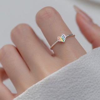 Heart Ring 1pc - Silver - One Size