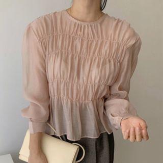 Crinkled Chiffon Blouse