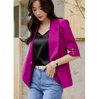 3/4-sleeve Stitched Blazer