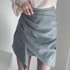 Asymmetric Striped A-line Mini Skirt