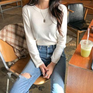 Round-neck Brushed-fleece Lined Top