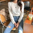 Round-neck Brushed-fleece Lined Top