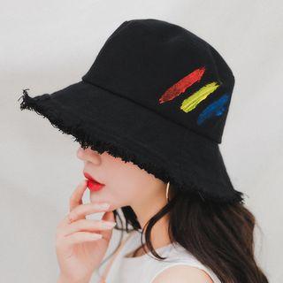 Splatter Fringed Bucket Hat