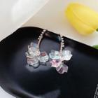 Faux Pearl & Rhinestone Floral Drop Earring 1 Pair - As Shown In Figure - One Size