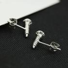 Screw Ear Stud 1 Pair - 01 - Silver - One Size