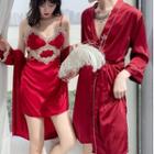 Couple Matching Lace Trim Nightdress / Robe / Shorts / Set