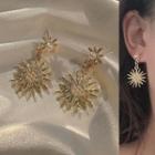 Sun Dangle Earring 1 Pair - Silver Needle - Gold - One Size