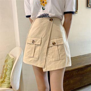 Asymmetric Mini A-line Skirt As Shown In Figure - One Size