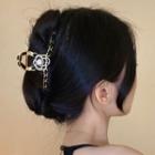 Flower Faux Pearl Alloy Hair Clamp Gold - One Size