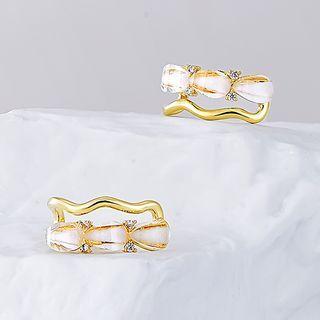 Wavy Alloy Earring 1 Pair - Earring - Gold - One Size