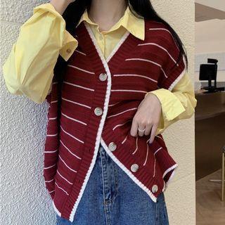Striped Vest Cardigan