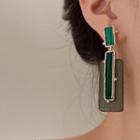 Rectangle Drop Earring 1 Pair - Green - One Size