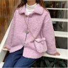 Set: Fleece Loose-fit Coat + Crossbody Bag