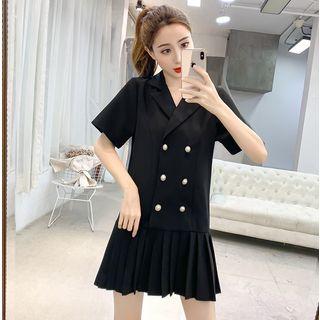 Double-breasted Lapel Mini Dress
