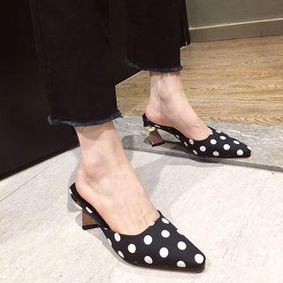 Polka Dot Chunky-heel Mules